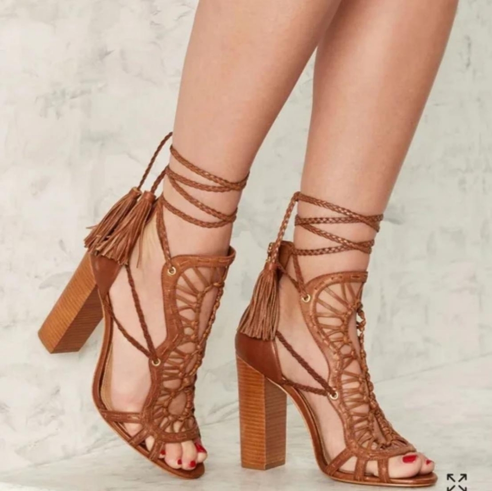 Schutz Dubai Woven Knotted Heels